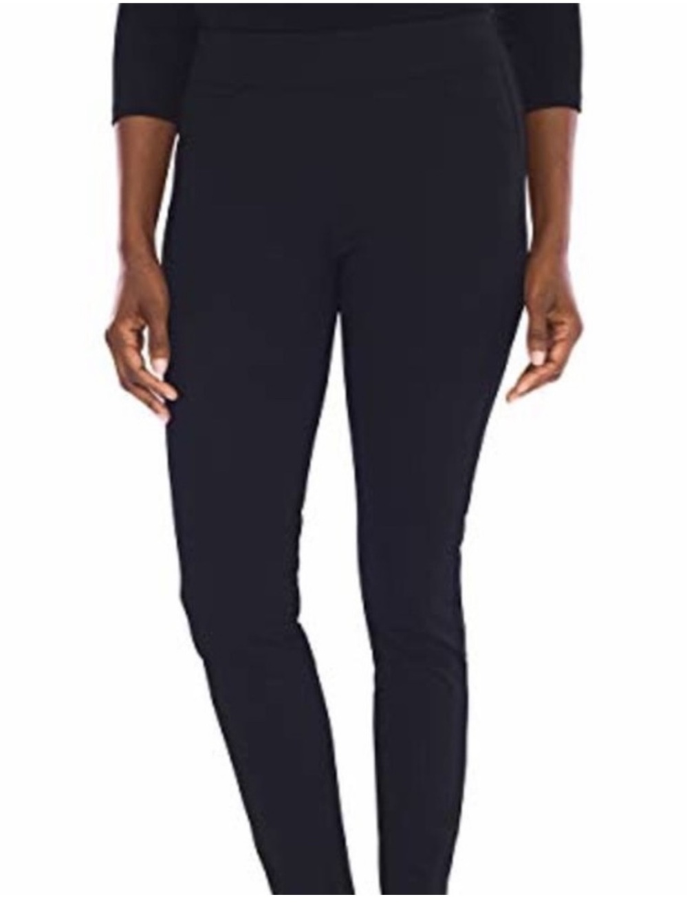 Chico's Black ankle Straight-Leg Pull-On crepe pants